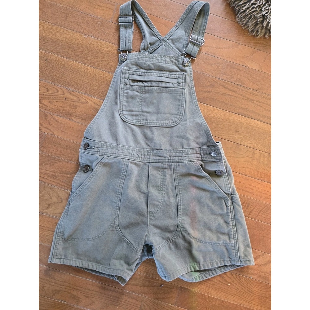 Patagonia Organic Cotton Shortalls Women's Size S Green Utility Denim
